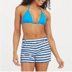 New SPANX Sunshine Shorts, 4" BLUE PAINTED STRIPE
